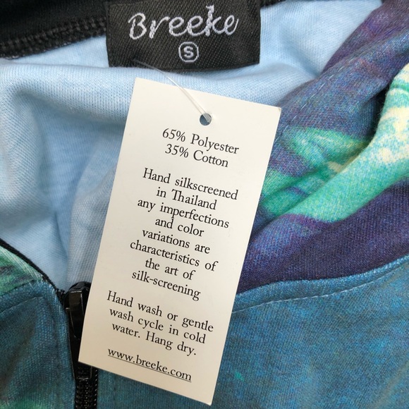NWT Breeke Monet Waterlilies Zip Up Hoodie - Picture 2 of 7